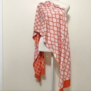 Scene Weaver Papillon Orange/White Versatile Wrap Vibrant Cruise Resortwear